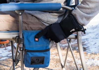Battery pack on camping chair