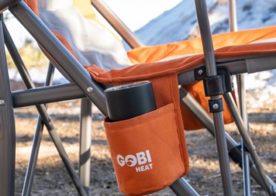 Cup holder on camping chair